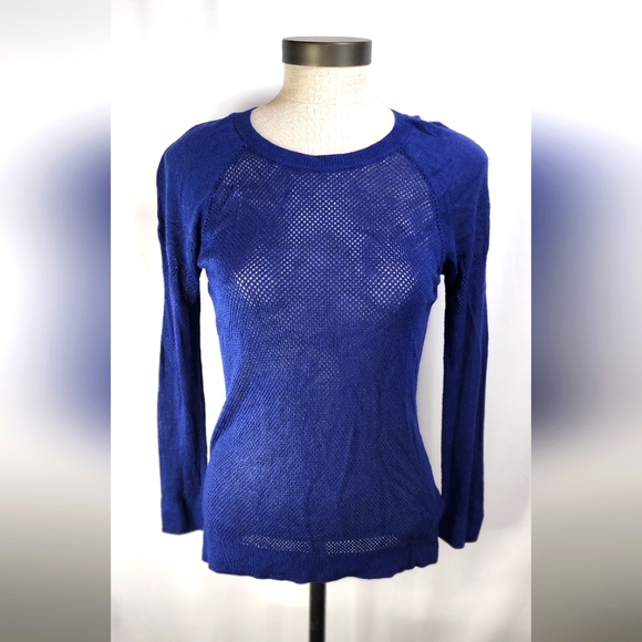 Express women's blue mesh sweater size medium - Picture 1 of 6